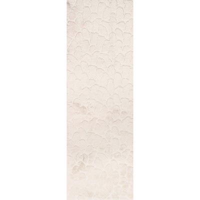 Nuloom Leni Cozy Plush Cloud Geometric Pet Friendly Premium Machine Washable Ara Rug, Runner 2' 6" x 8', Off White
