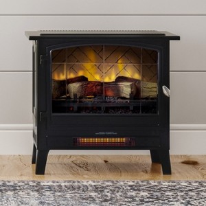 Country Living Infrared Freestanding Electric Fireplace Stove | Electric Indoor Room Heater with Remote, Multiple Flame Colors with Faux Wooden Logs - 1 of 4