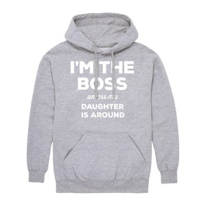 Men's - Instant Message - I'm The Boss Unless Daughter Is Around Graphic Fleece Pullover Hoodie - 1 of 4