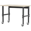 HOMCOM Work Bench with Height Adjustable Legs, Bamboo Tabletop Workstation Tool Table on Wheels for Garage, Weight Capacity 1320 Lbs - 4 of 4