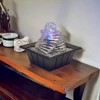 HomeRoots 8" Clear Polyresin Ice Design Tabletop Fountain With LED - 2 of 4