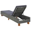 vidaXL Recliner Sunbed with Adjustable Backrest and Cushion, Durable Poly Rattan and Acacia Wood Base, Outdoor Gray Lounge Chair for Patio and Garden - 4 of 4