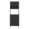 LunaLulinlk Kitchen Pantry with Countertop; Closed & Open Storage -Black - 2 of 4