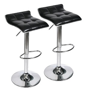 ELECWISH Set of 2 Barstool, Adjustable Swivel Bar Stools with PU Leather and Chrome Base, Gaslift Pub Counter Chairs - 1 of 4