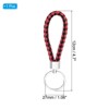 Unique Bargains Braided Leather Car Wallet Keychain with Stainless Steel Key Ring - 2 of 3