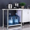 Tangkula 24" x 36" Stainless Steel Commercial Kitchen Work Table w/ 4 Wheels - 2 of 4