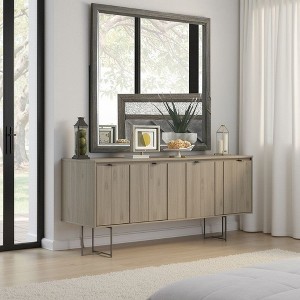 Royal Hampton Dresser Vanity Mirror, 39 Inch Stylish Modern Gray Wood Frame - 1 of 4