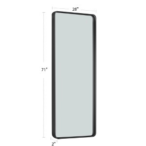 PexFix 71"x28" Aluminum alloy round corner rectangular black baking varnish wall mirror - 1 of 3