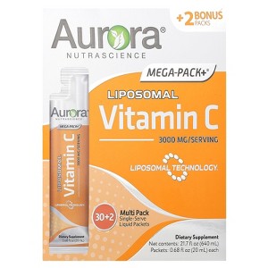 Aurora Nutrascience Mega-Pack+ Liposomal Vitamin C, 3,000 mg, 32 Packs, 0.68 fl oz (20 ml) Each - 1 of 3