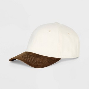 Men's Two Tone Suede Baseball Hat - Goodfellow & Co™ Cream - 1 of 4