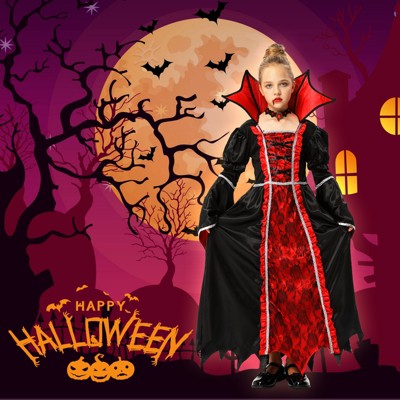 Garvee Royal Vampire Costume for Girls,Victorian Vampiress Queen Dress Up,Noble Medieval Queen Halloween Dress up