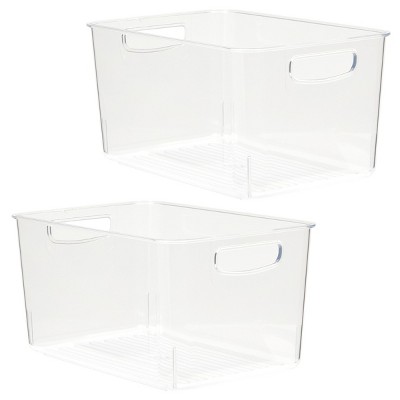 Okuna Outpost 2 Pack Clear Acrylic Storage Bin Containers for Organizing (11.2 x 7.5 x 6 in)