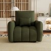 1 Piece Single Teddy Fabric Upholstered Lounge Sofa Chair,Wooden Armrests Chair With A Pillow,Modern Living Room Armrests Chair-Coolbibila - 3 of 4