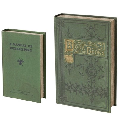 The Lakeside Collection Decorative Book Box - Secret Hiding Place for Valuables - Set of 2