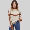 Anna-Kaci Women's Chevron Color Block Pullover with Long Sleeves - 2 of 4