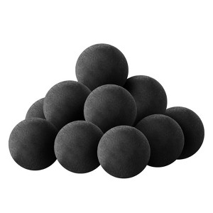 VEVOR Ceramic Fire Balls, 3 Inch 15 Pcs Round Fire Stones, Reusable Lava Rocks Indoor and Outdoor Use, Decorative Fire Pit Rocks for Propane,Black - 1 of 4