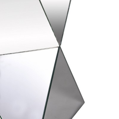 Elegant Mirrored Glass Pedestal Table with Tapered Design