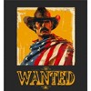 "Wanted" Cowboy With American Flag Women's Crew Neck Short Sleeve Top - 2 of 3