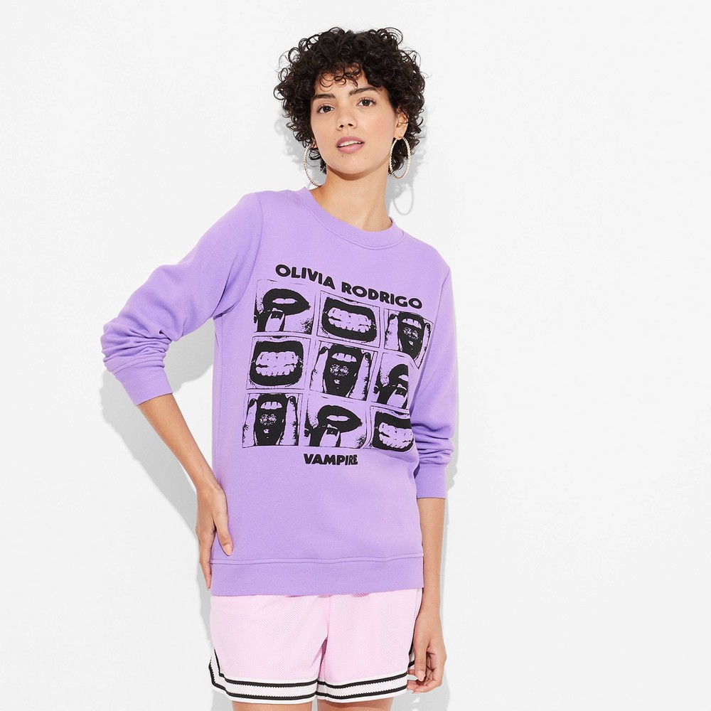 Women's Olivia Rodrigo Vampire Graphic Sweatshirt - Purple XXL