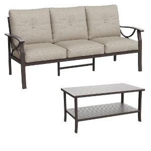Heynemo Outdoor Patio Furniture Set, 2 Piece Patio Conversation Set, Metal Furniture Set with 3 seat Sofa - 1 of 4