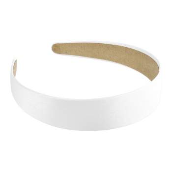 Unique Bargains Faux Leather Headband Hairband For Women White 1.6 Inch  Wide 1pcs : Target