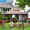 BestMassage Gazebo Canopy Tent BBQ Outdoor Patio Tent Grill Gazebo, Brown - 2 of 4