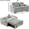SKRAN Convertible Sleeper Sofa Bed with Phone Holder & USB Ports,3in1 Velvet Tufted Pull Out Sofa Couch,for Living Room Apartment,Adjustable Backrest - 3 of 4
