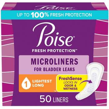 Poise Daily Incontinence Panty Liners, Very Light Absorbency, 114-126 Count