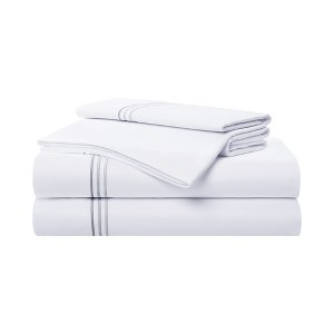 Aston & Arden Sateen Sheet Set (4 Pieces), 2 Pillowcases, 1 Flat Sheet, 1 Fitted Sheet - 1 of 4