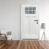 Wooakway 36"W×80"H 6-Lite 2-Panel Exterior Frosted Glass Prehung Front Entry Door Primed Interior Fiberglass Entrance Door - 3 of 4