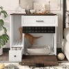 LunaLulinlk Hidden cat litter box furniture with cat litter mat for living room, white - 2 of 4