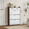 Okak Modern Freestanding Shoe Cabinet with 3 Flip Doors & 2 Drawers, Ample Storage Hidden Shoe Rack Cabinet for Entryway,Hallway, Walnut - 2 of 4