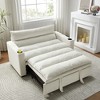 TiramisuBest Convertible 3-in-1 Velvet Sofa Bed, Sleeper Loveseat Chaise Lounge with Adjustable Backrest for Living & Small Spaces (Beige) - 2 of 4