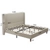 KTMBDW Upholstered Platform Bed Frame, 51" High Headboard Carmen Wingback Bed, Fully Upholstered Mattress Foundation, No Box Spring Needed, Beige - 4 of 4
