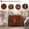KWPZQEB Mid Century Nightstand, Bed Side Table with 2 Drawers & Silver Metal Handles, Wood Diamond Shaped End Table for Bedroom, Living Room - 4 of 4