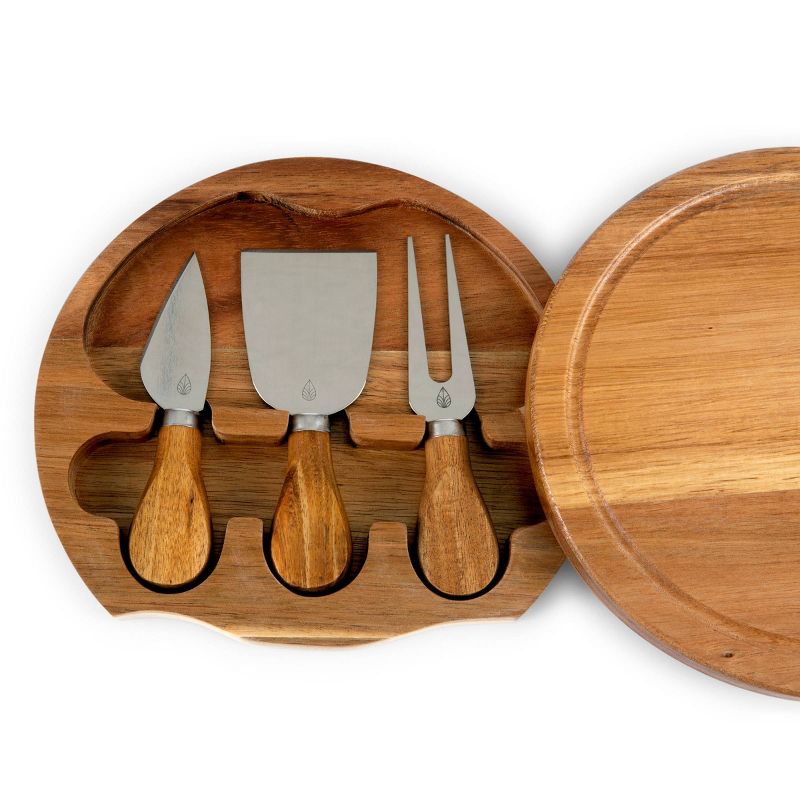 Acacia Round Cheese Board  Set - Picnic Time, 3 of 14