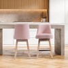 WestinTrends 26" Upholstered Swivel Counter Height Bar Stools (Set of 2) - 2 of 3