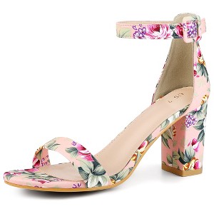 Allegra K Women's High Heels Ankle Strap Chunky Sandals - 1 of 4