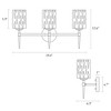 LNC Everardgeon 24-in 3-Lights Polished Gold with Ripple Glass Cylinder Modern/Contemporary Bathroom Vanity Lights - 3 of 4
