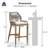 PURPLE LEAF Patio Sunbrella Bar Stools Set of 2 Handwoven Wicker Bar Height Stool Modern Aluminum Outdoor Wicker Barstools with Back and Cushion - 3 of 4
