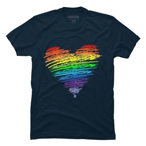 Adult Design By Humans Love Wins Rainbow Blended Heart Pride By KangThien T-Shirt - 1 of 2