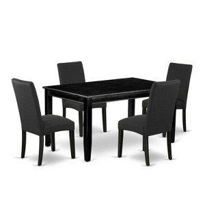 HomeStock 5-Pc Black Finish Solid Wood Top-Rectangular Dining Room Set-Seats 4 - 1 of 4