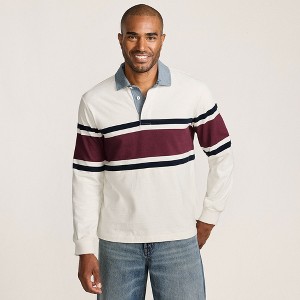 Lands' End Men's Long Sleeve Solid Rugby - 1 of 4