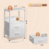 NightStand with Charging Station, LED Bedside Table with 2 Fabric Drawers, Storage Shelf, 3 USB Ports and 2 Outlets - 4 of 4