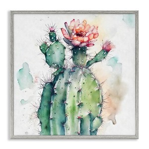 Stupell Industries Watercolor Cactus Desert Nature, 17" x 17" - 1 of 4