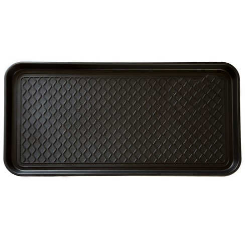Large All-weather Indoor/outdoor Boot Tray - Weather-resistant Plastic Shoe  Mat With Raised Edge For Entryways, Decks, And Patios By Stalwart (black) :  Target