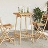 vidaXL Outdoor Bar Table Bamboo Tall Footrest Outdoor Bar Table Square - 2 of 4