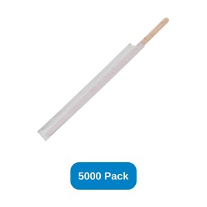 Eco-Products 7" Wooden Coffee Stirrers Individually Wrapped - Case of 5000 - 1 of 3