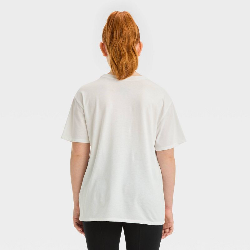 Girls' Short Sleeve Oversized Butterfly Smiley World Graphic T-Shirt - art class™ White, 4 of 7