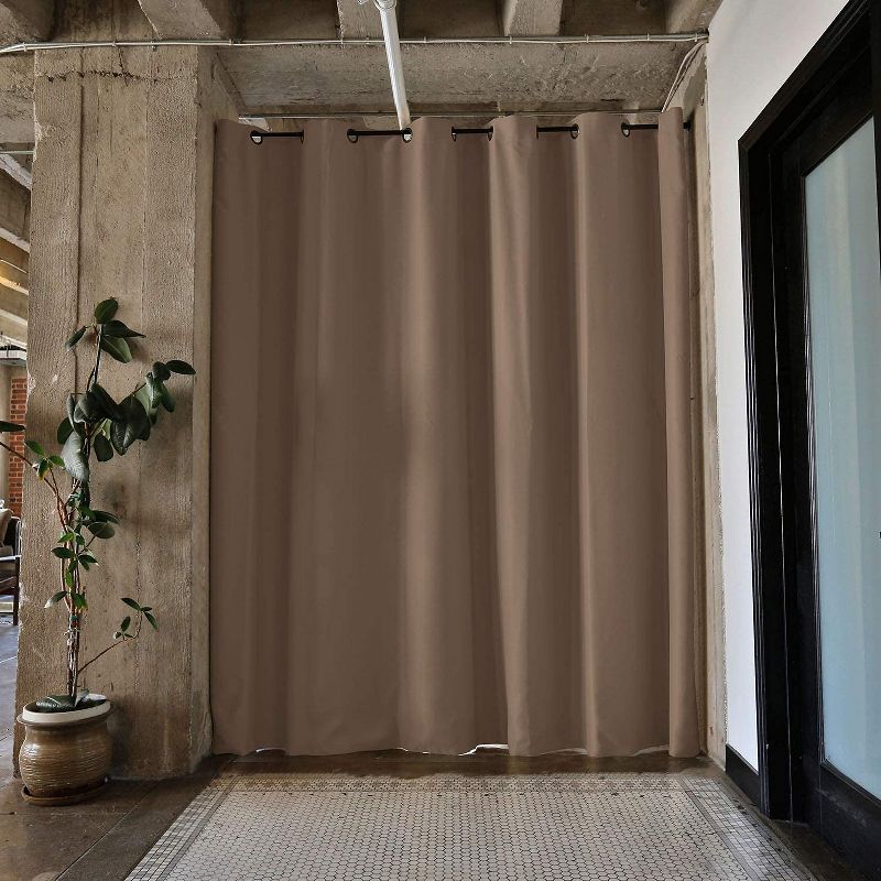 RoomDividersNow Polyester Curtain 8ft Tall x 10ft Wide, Mocha, 5 of 52